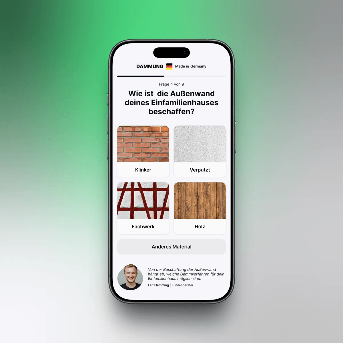 Funnel Step 2: Außenwand-Beschaffenheit